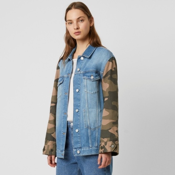 NWT French Connection Tyra Western Camo Jean Jacke - Picture 4 of 8